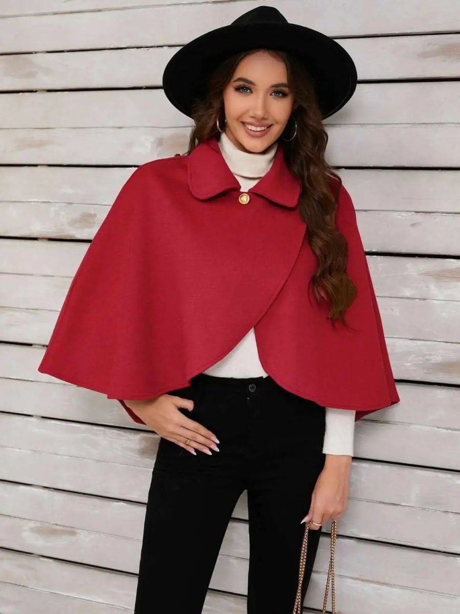 Collared Neck Cropped Cape - Love Salve